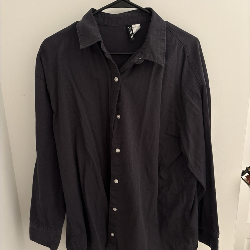 Navy Blue Button-Up Shirt